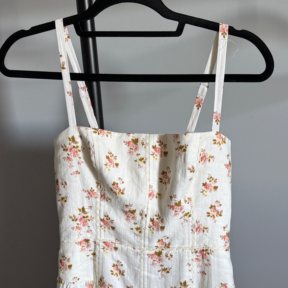 Reformation Cream Floral Sundress with Pink & Peach Blossoms - Picture 2 of 5